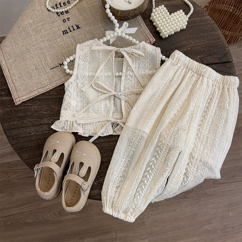 Girls Summer Vacation Outfit Girls Classic Outfit Two-piece Set