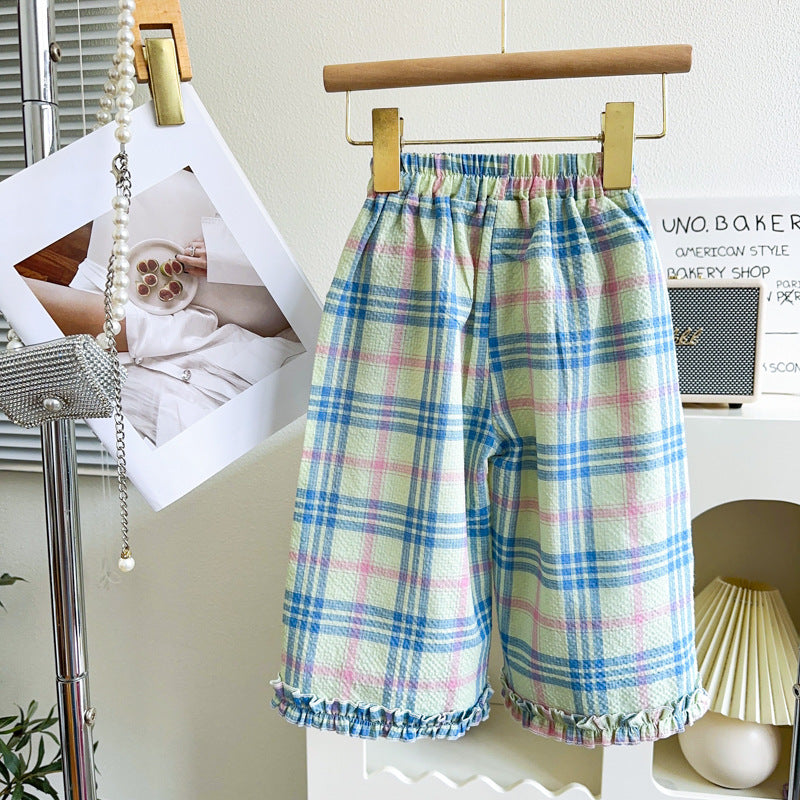 Girls Elegant School Outfit Girls Summer Vacation Outfit Two-piece Set
