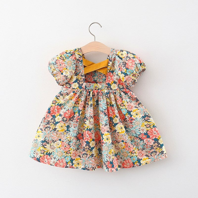 Girls Summer Floral Dress Girls Vacation Dress