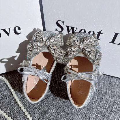 Girls' Crystal Butterfly Princess Leather Shoes