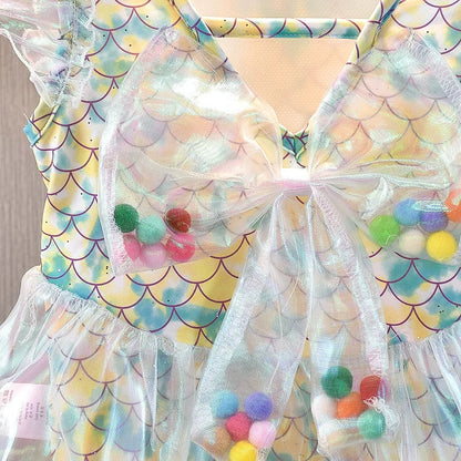Girls' Summer Quick-Drying Mermaid Bodysuit Swimsuit
