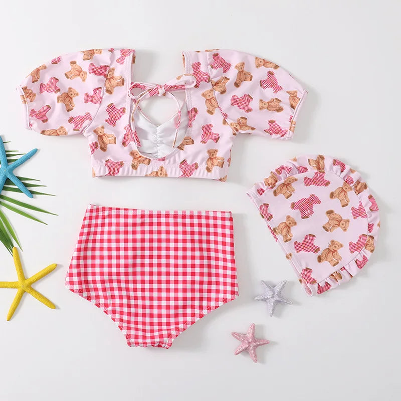 Children's Summer Cute Bear Two-piece Swimsuit