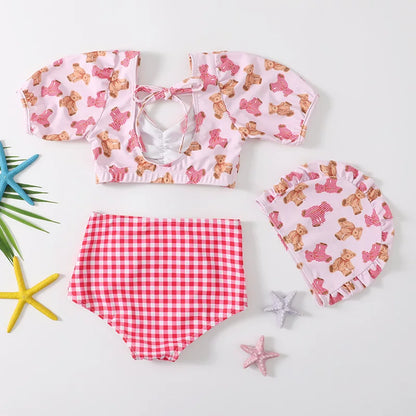 Children's Summer Cute Bear Two-piece Swimsuit