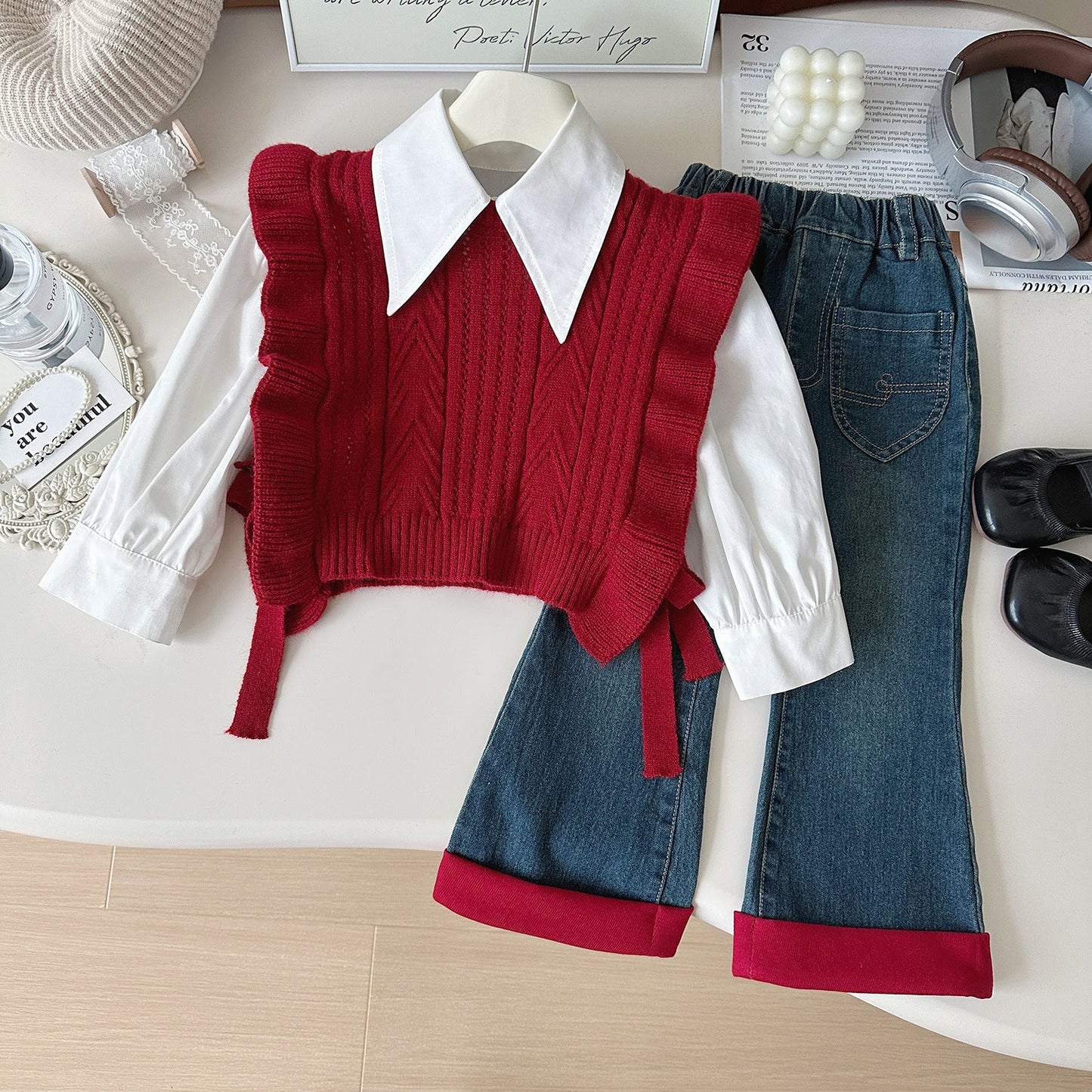 Girls Casual Outfit Girls Back to School Outfit Three-Piece Set