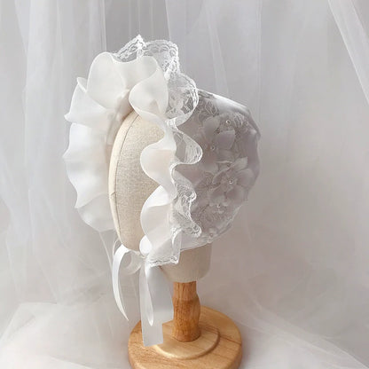 Baby White Sun Hat Princess Baby Girl Birthday Hat