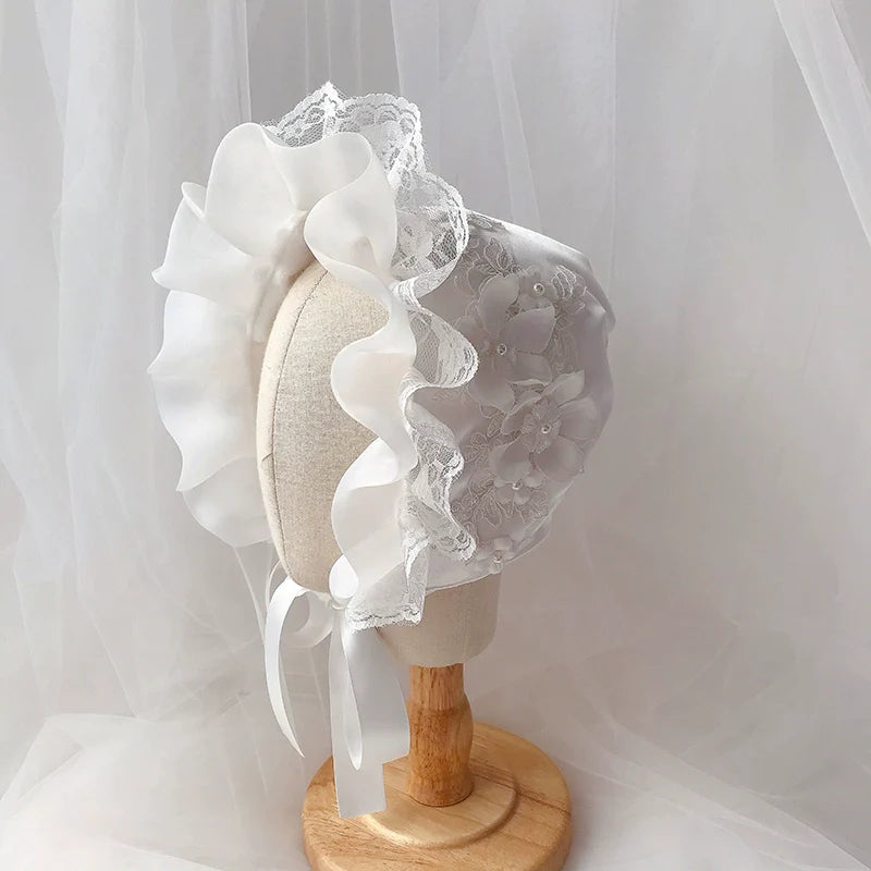 Baby White Sun Hat Princess Baby Girl Birthday Hat