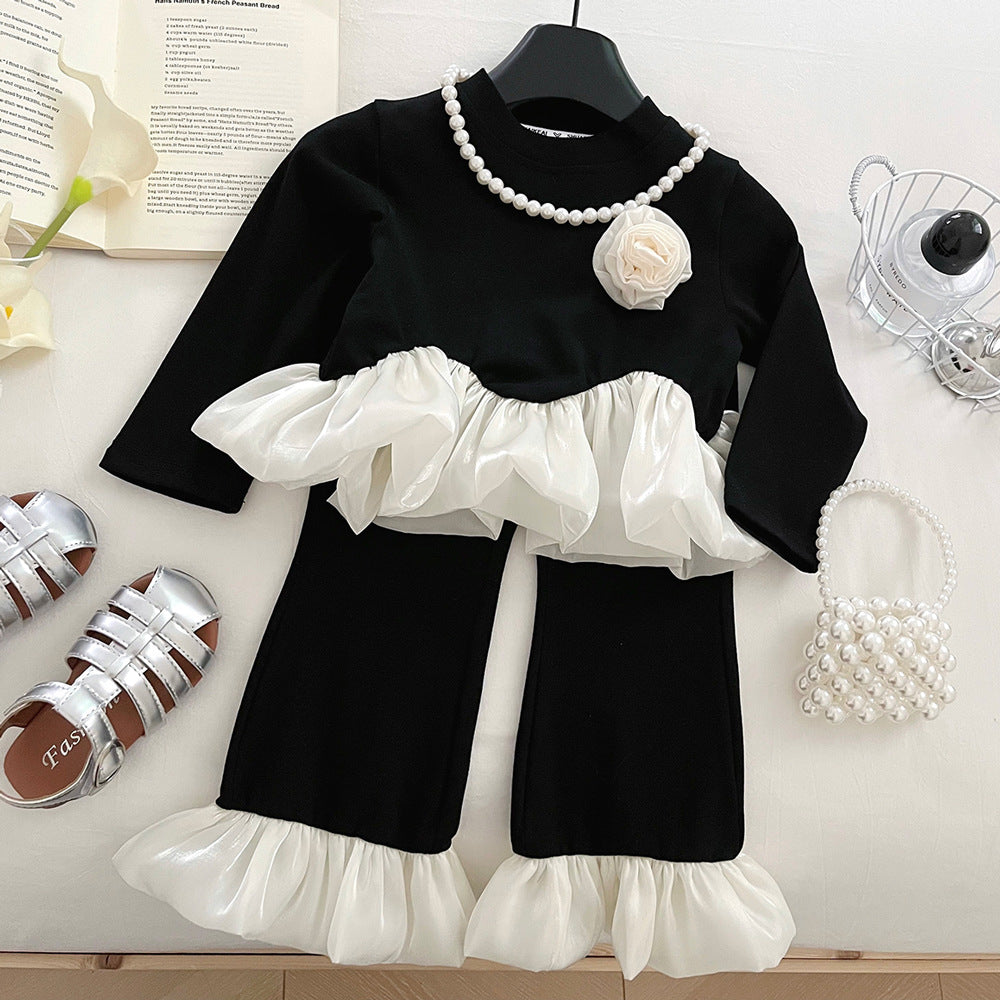 Girls Princess Outfit Girls Autumn Elegant Outfit Two-Piece Set