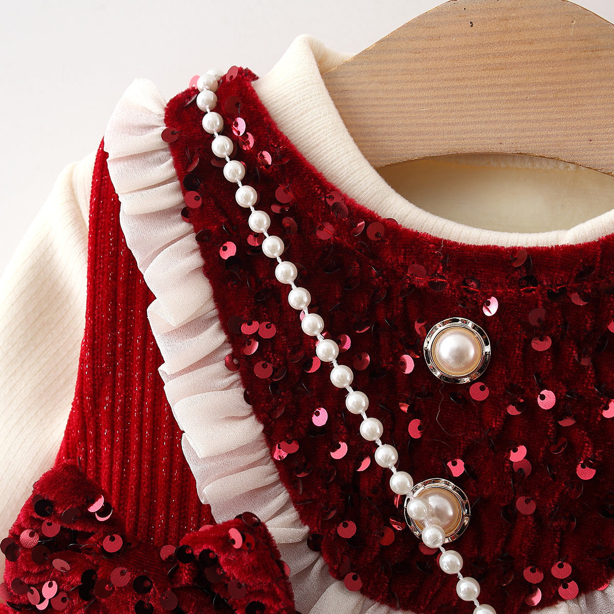 Girls Christmas Dresses Girls Elegant Birthday Outfit Two-piece Set