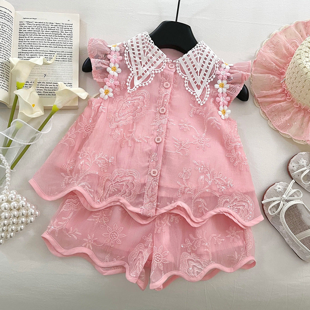 Girls Summer Vacation Outfit Girls Beach Outfit Two-piece Set