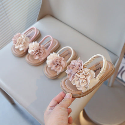 Girls New Summer Floral Princess Sandals