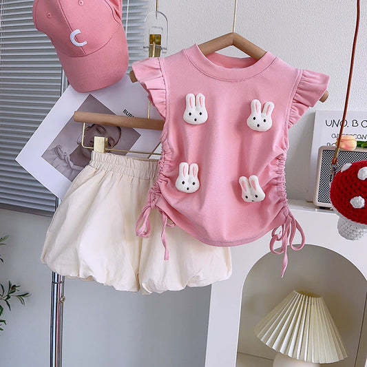 Girls Summer Vacation Outfit Girls Classic Outfit Two-piece Set