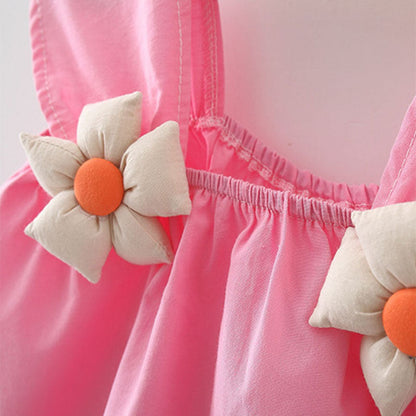 Girls Summer Beach Dress Girls Floral Vacation Dress