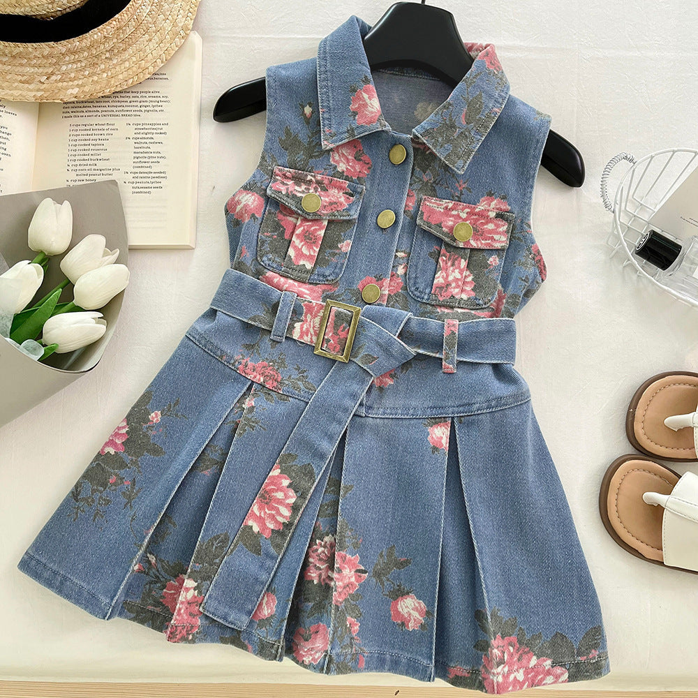 Girls Summer Floral Dress Girls Vacation Dress