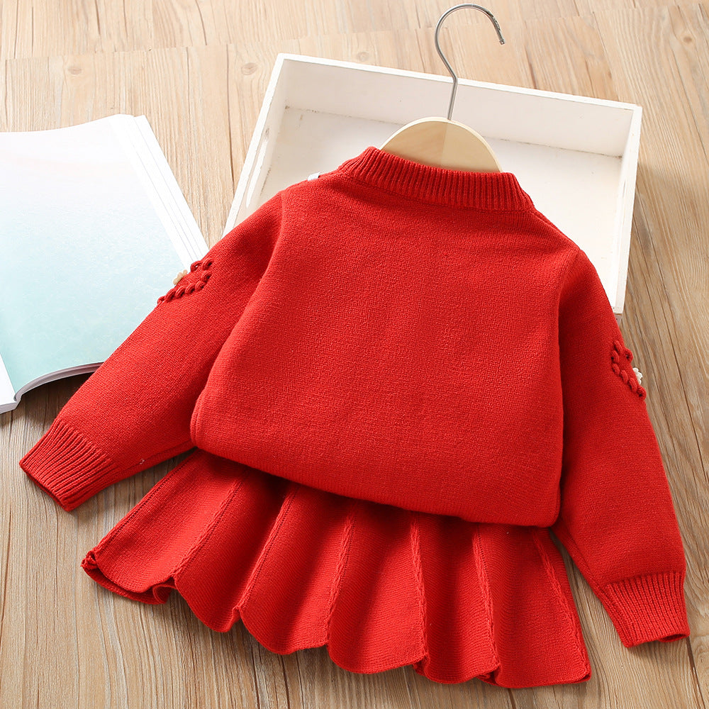 Girls Classic Outfit Girls Autumn School Outfit Two-Piece Set