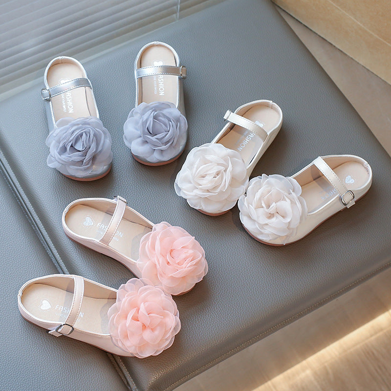 Girls' Floral Flat Princess Slippers