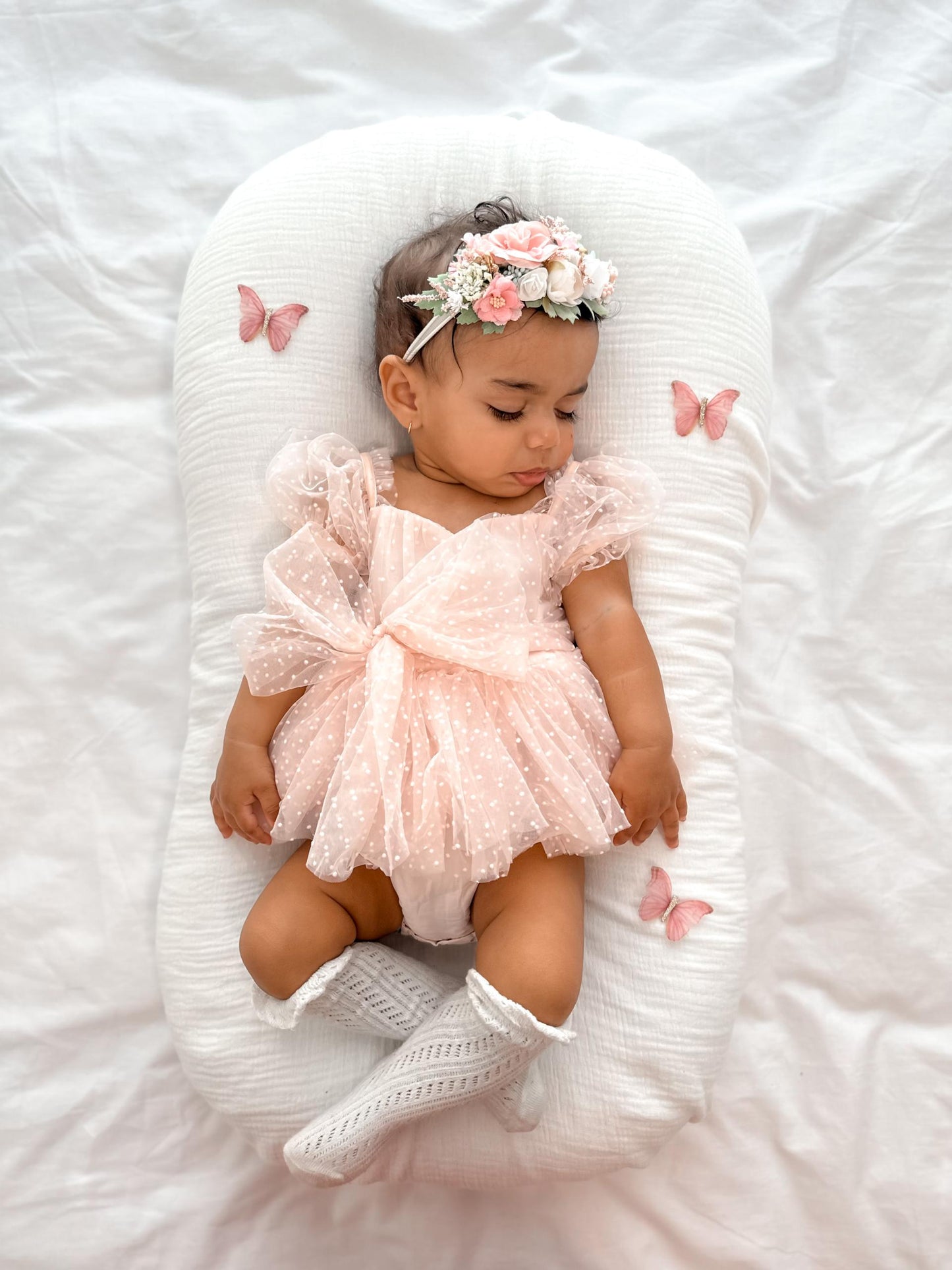 Tinkerbell Romper Pastel Pink Baby Girl Tulle Party Romper
