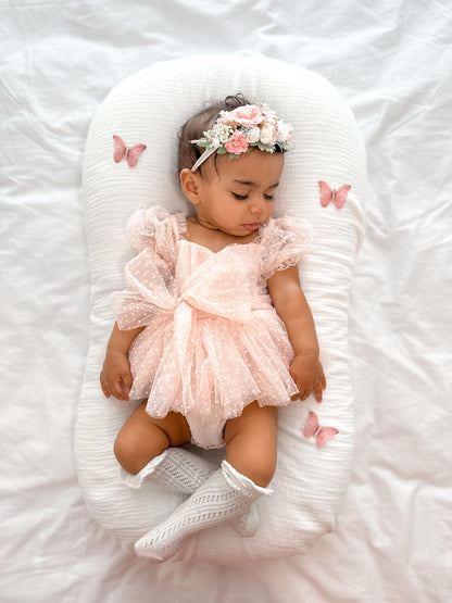 Tinkerbell Romper Pastel Pink Baby Girl Tulle Party Romper