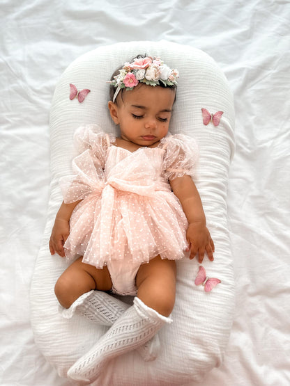 Tinkerbell Romper Pastel Pink Baby Girl Tulle Party Romper
