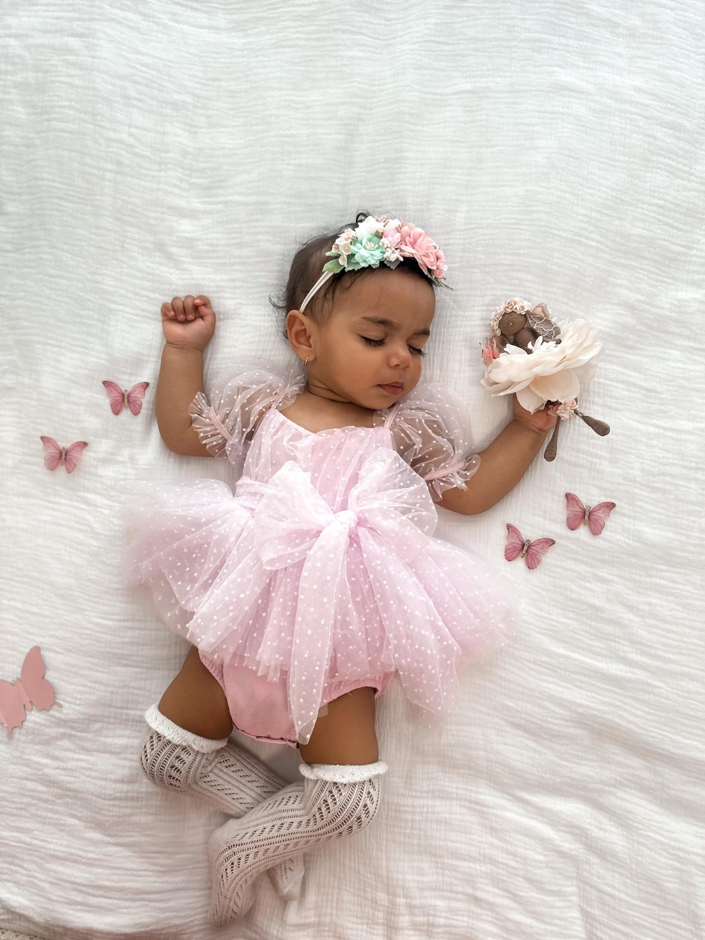 Tinkerbell Sweet Lilac Baby Girl Tulle Party Romper