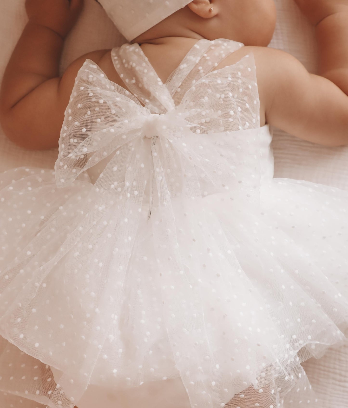 White Wildflower Baby Girl Tulle Party Romper