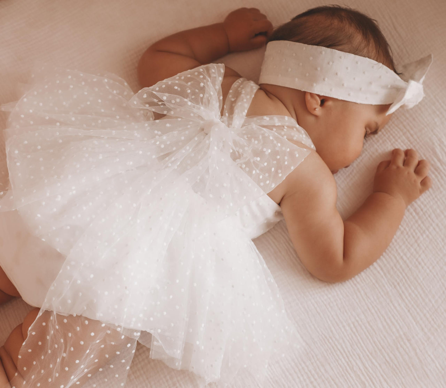 White Wildflower Baby Girl Tulle Party Romper