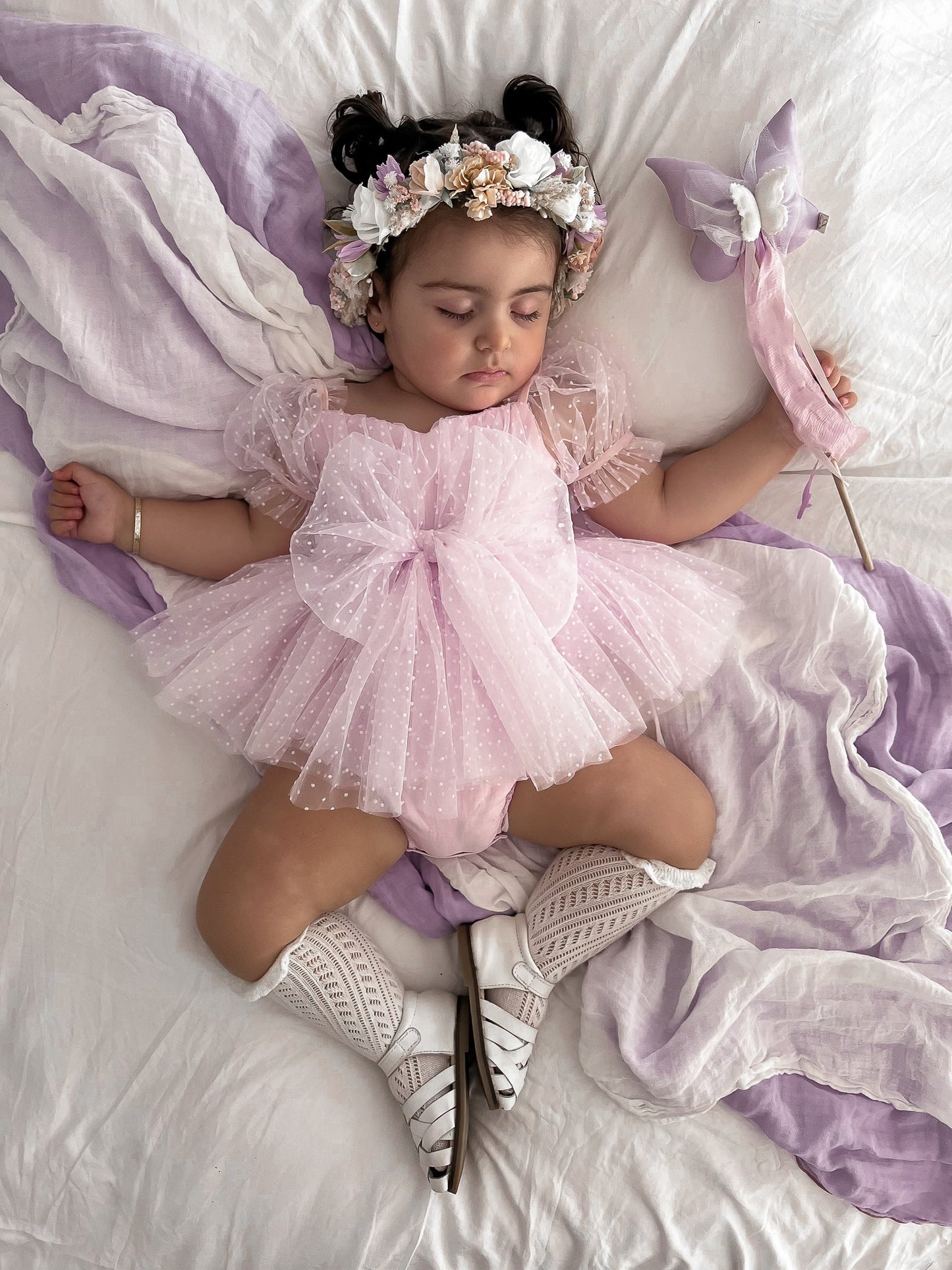 Tinkerbell Sweet Lilac Baby Girl Tulle Party Romper