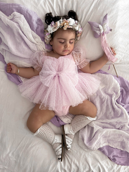 Tinkerbell Sweet Lilac Baby Girl Tulle Party Romper
