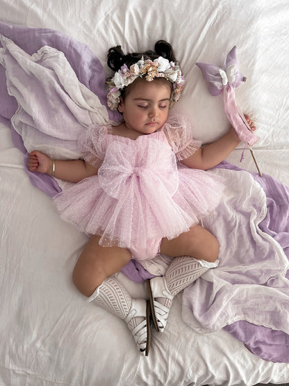 Tinkerbell Sweet Lilac Baby Girl Tulle Party Romper