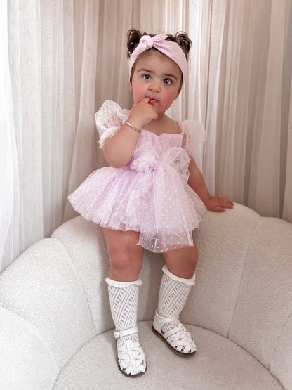 Tinkerbell Sweet Lilac Baby Girl Tulle Party Romper
