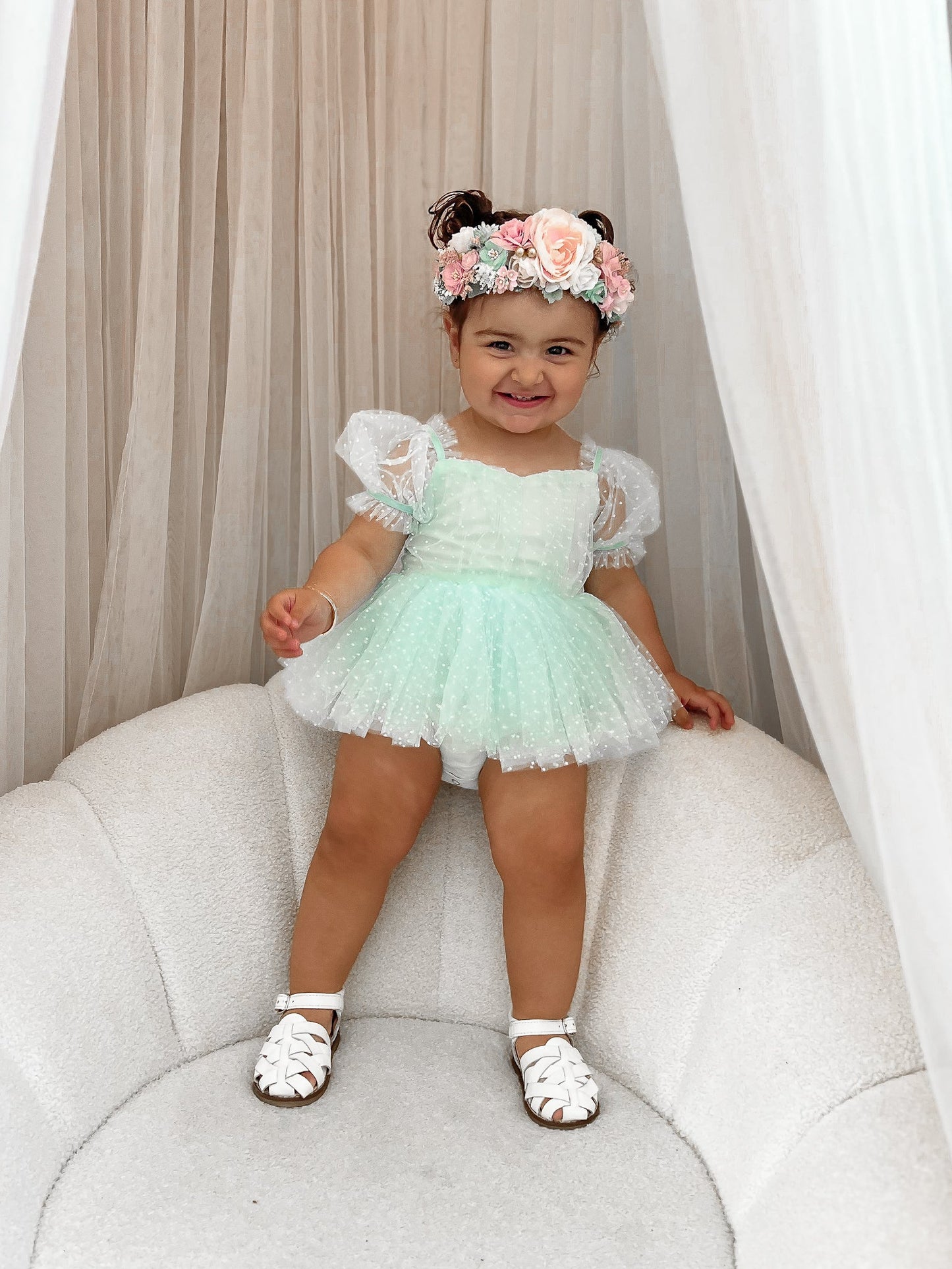 Tinkerbell Peppermint Baby Girl Tulle Party Romper
