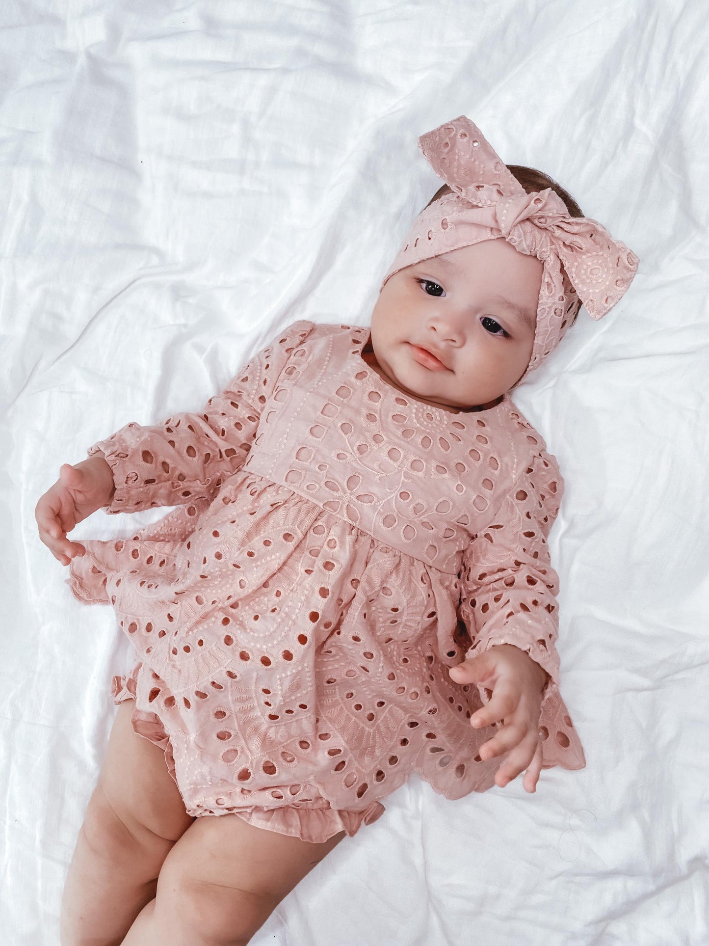 Dusty Rose Pink Ivy Baby Girl Two Piece Set