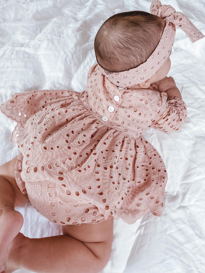 Dusty Rose Pink Ivy Baby Girl Two Piece Set