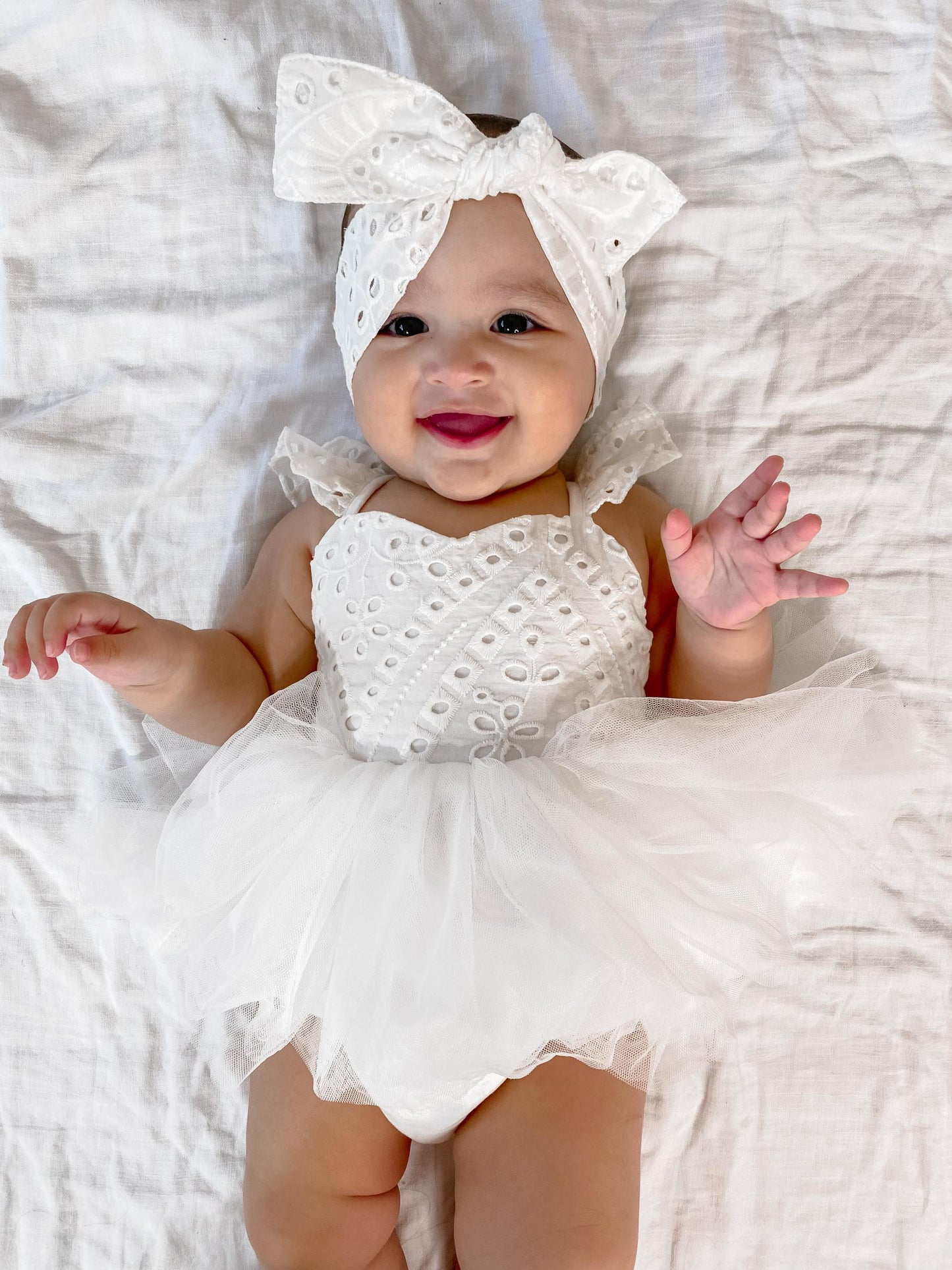 Trixie Belle White Tutu Baby Girl Tulle Party Romper