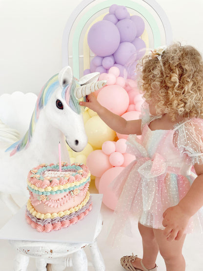 Rainbow Fairy Floss Baby Girl Tulle Party Romper