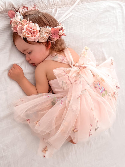 Sugar Plum Heavenly Pink Baby Girl Tulle Party Romper