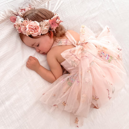 Sugar Plum Heavenly Pink Baby Girl Tulle Party Romper