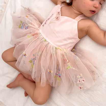 Sugar Plum Heavenly Pink Baby Girl Tulle Party Romper