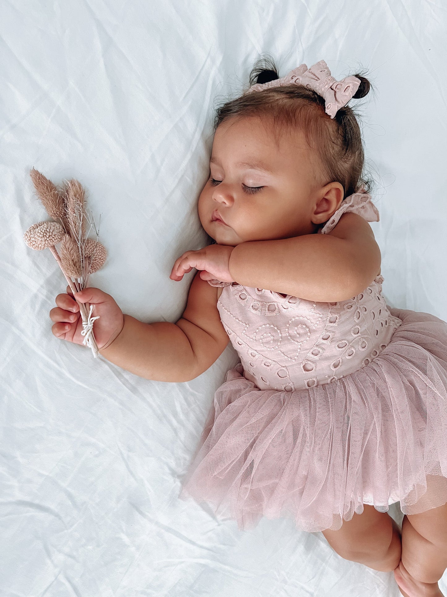 Trixie Belle Dusty Rose Pink Tutu Baby Girl Tulle Party Romper