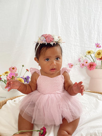 Trixie Belle Lilac Tutu Baby Girl Romper