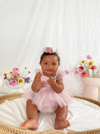 Trixie Belle Lilac Tutu Baby Girl Romper