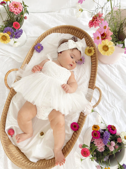 Trixie Belle White Tutu Baby Girl Tulle Party Romper