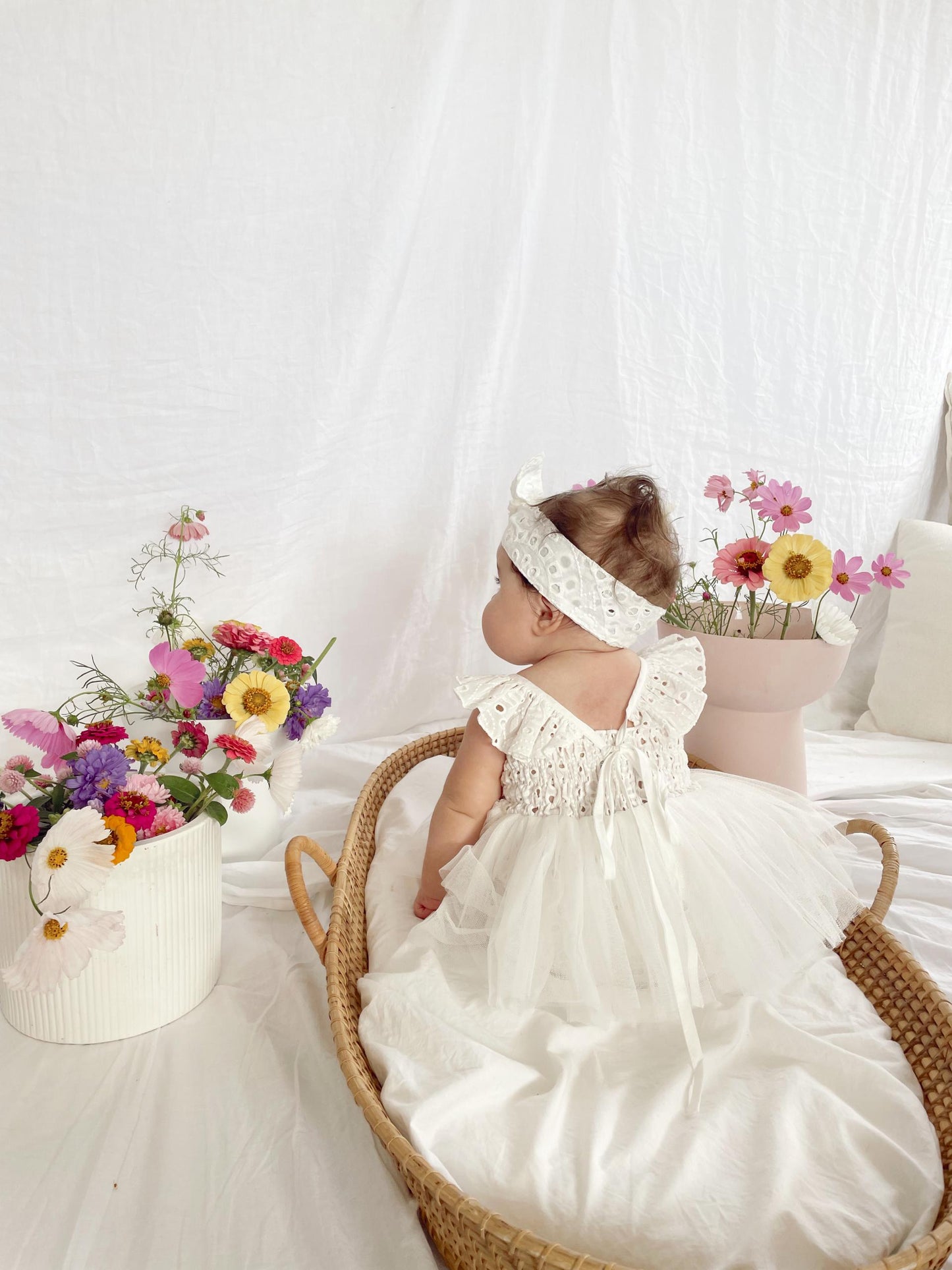 Trixie Belle White Tutu Baby Girl Tulle Party Romper