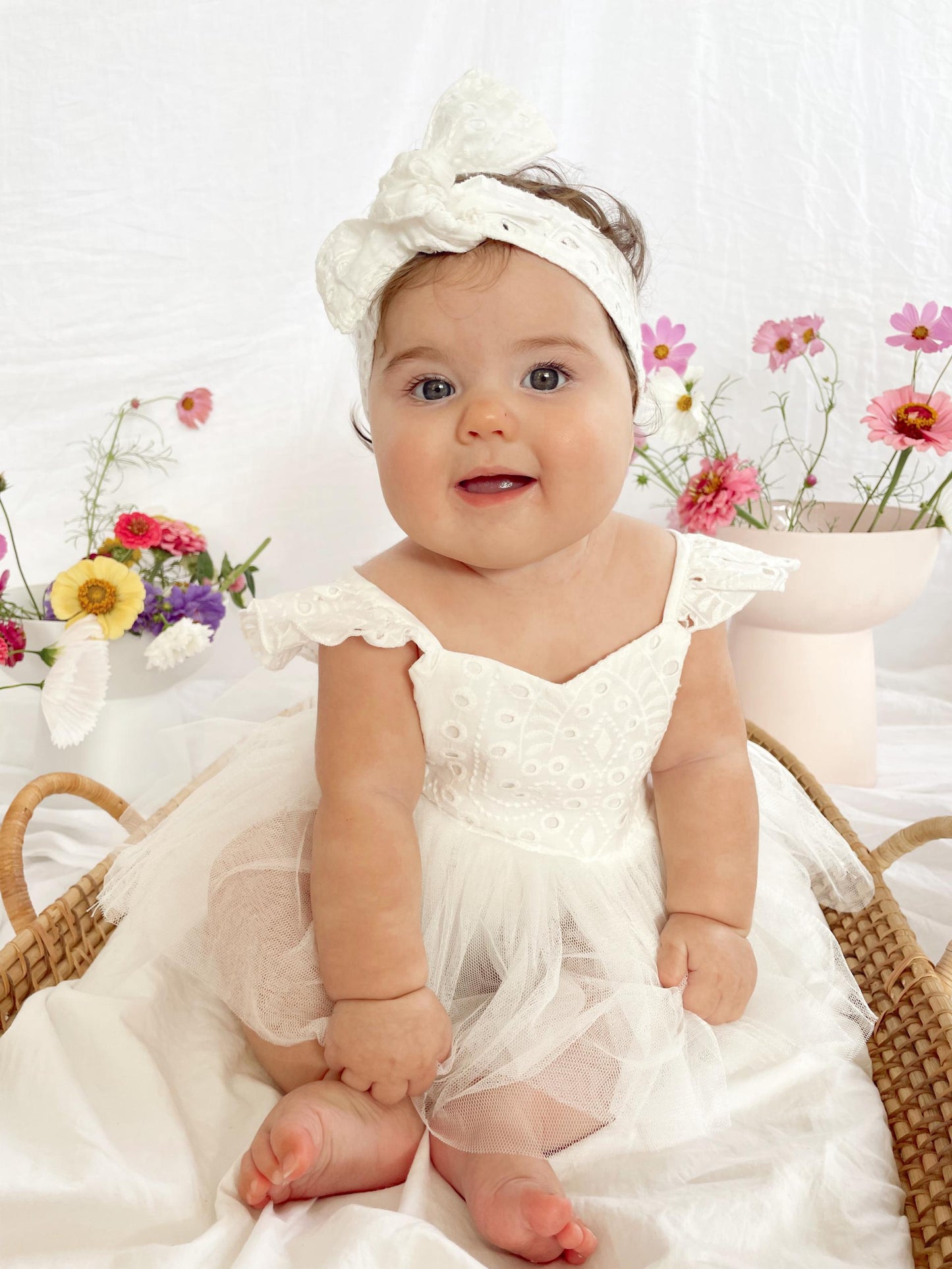 Trixie Belle White Tutu Baby Girl Tulle Party Romper