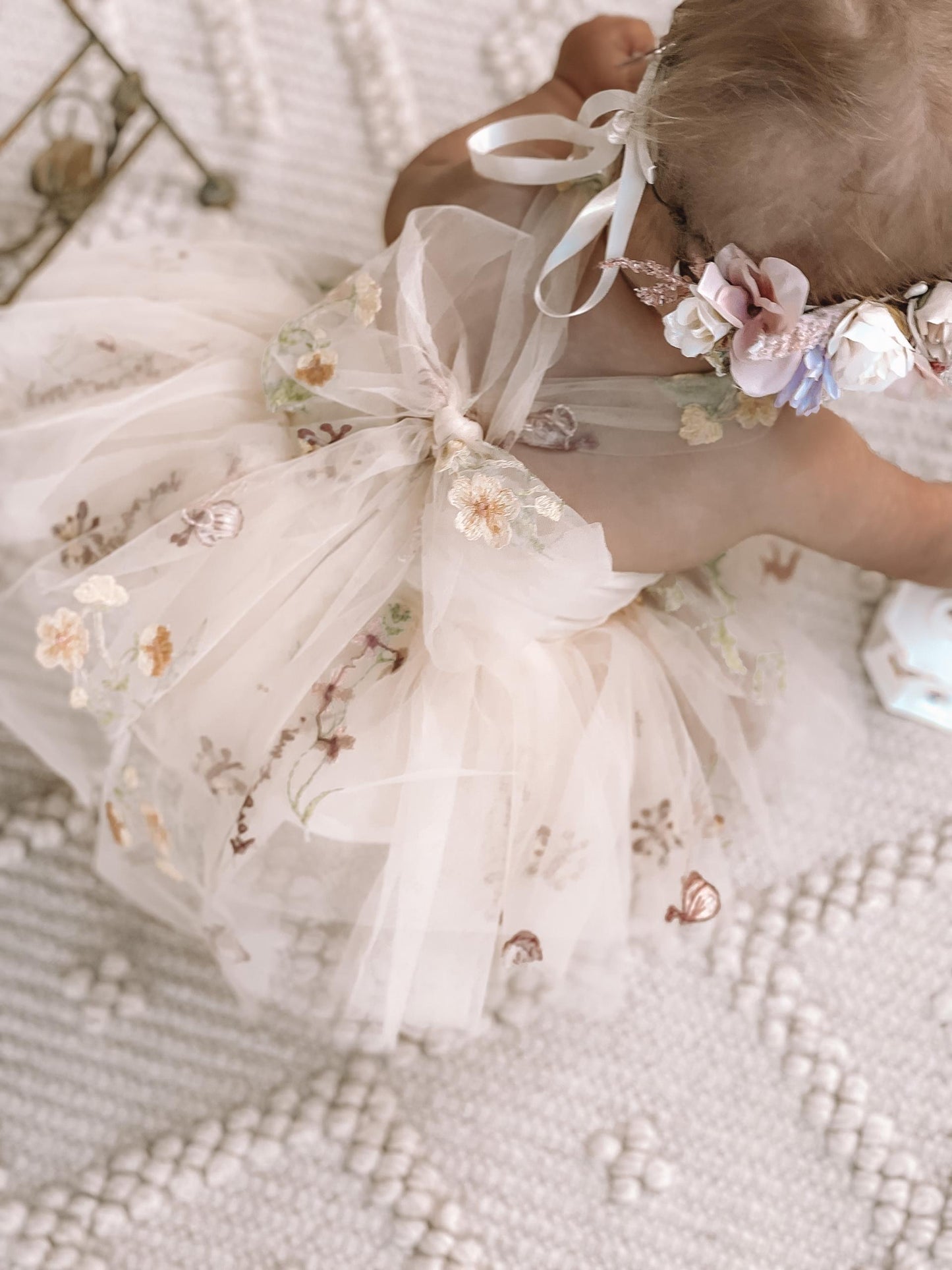 Sugar Plum Lemon Baby Girl Tulle Party Romper