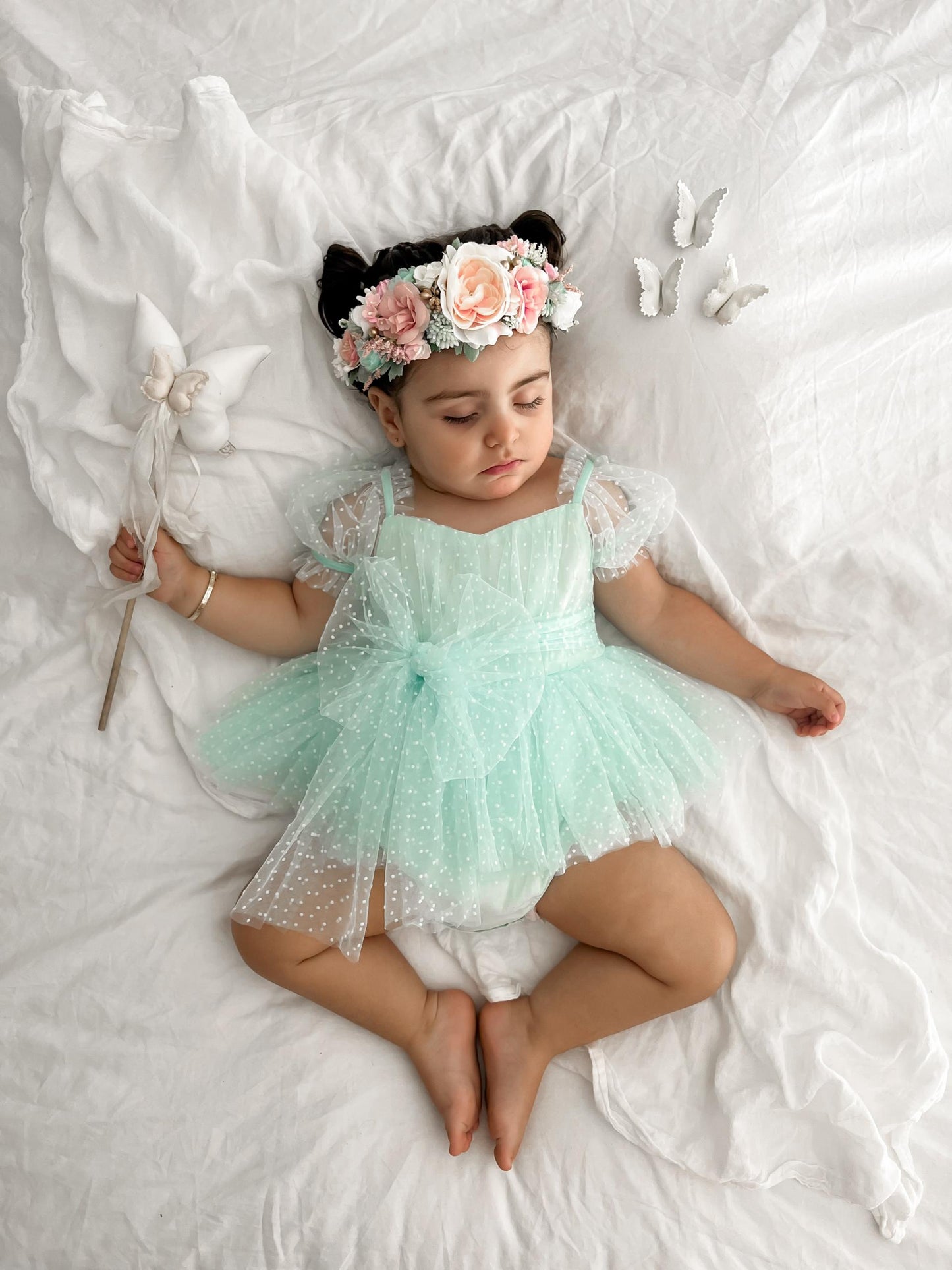 Tinkerbell Peppermint Baby Girl Tulle Party Romper