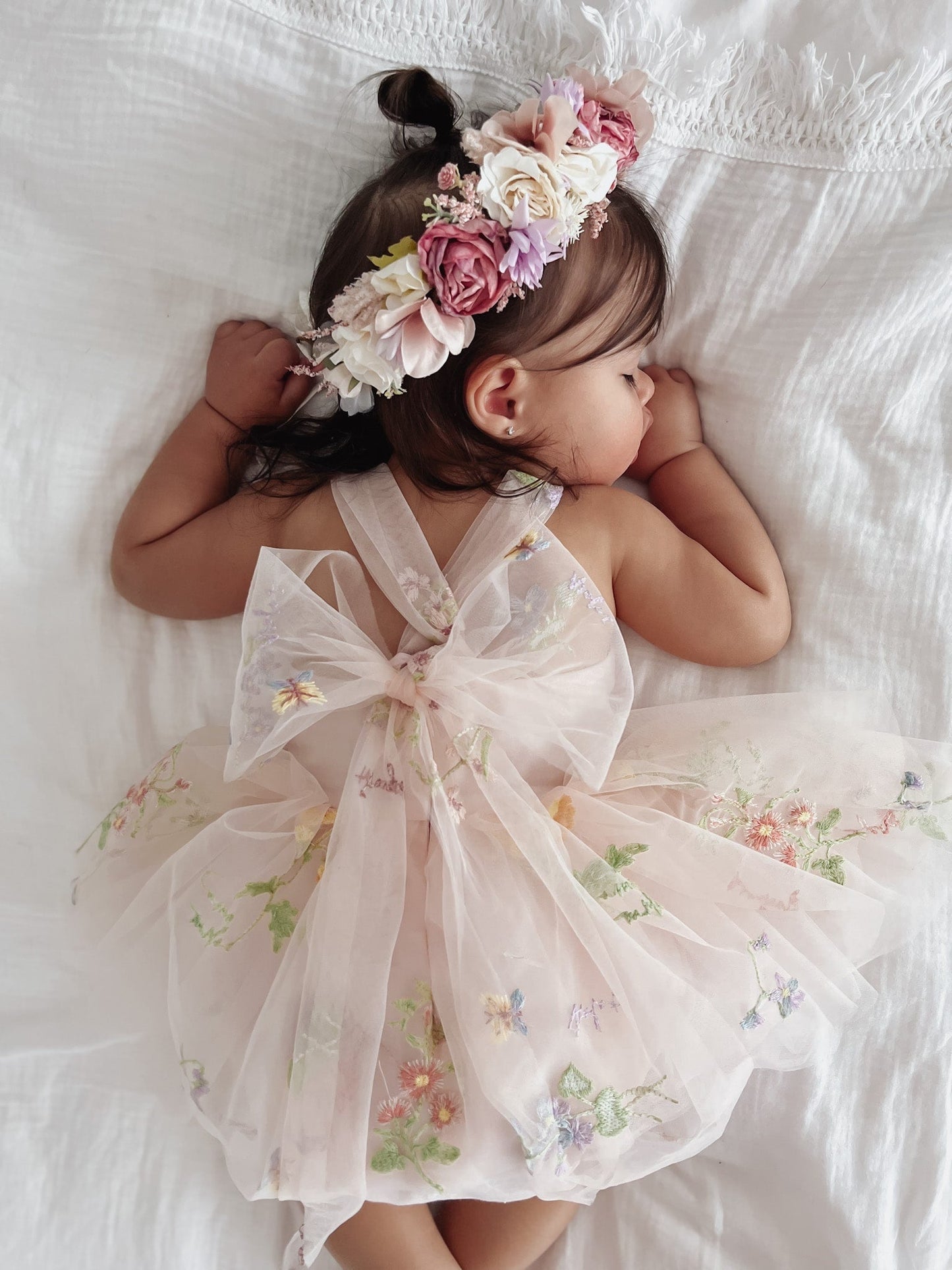 Sugar Plum Heavenly Pink Baby Girl Tulle Party Romper