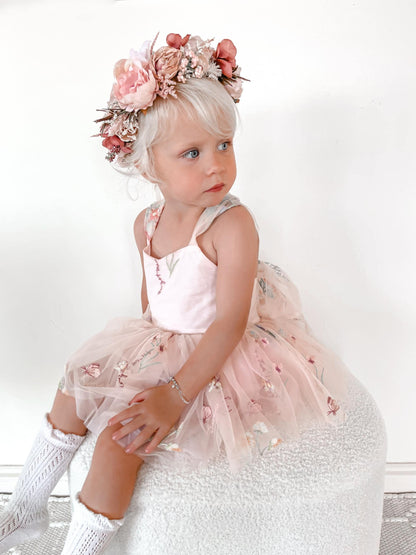 Sugar Plum Heavenly Pink Baby Girl Tulle Party Romper