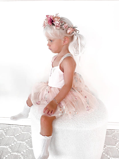 Sugar Plum Heavenly Pink Baby Girl Tulle Party Romper
