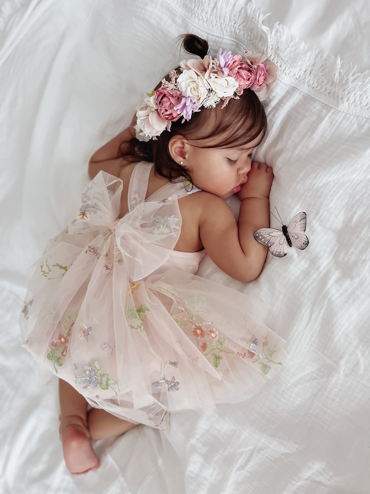 Sugar Plum Heavenly Pink Baby Girl Tulle Party Romper