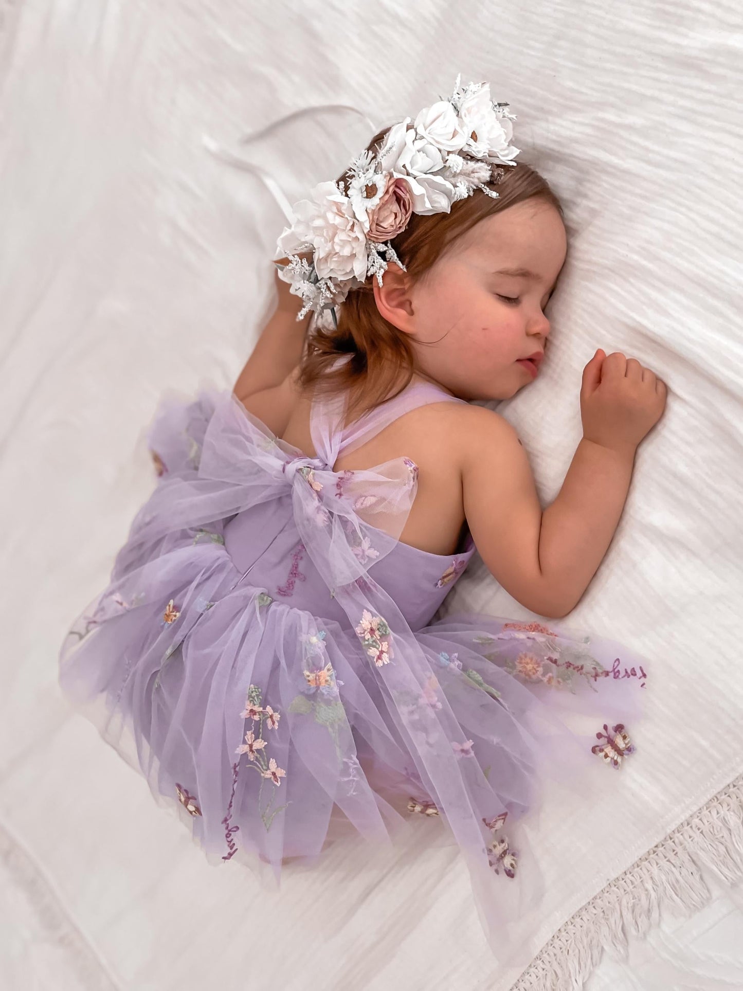 Sugar Plum Lavender Baby Girl Tulle Party Romper